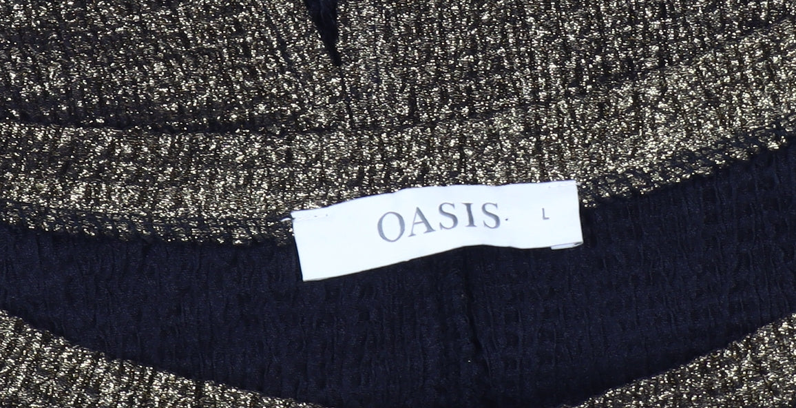 Womens UK Size L Oasis Gold Basic Blouse