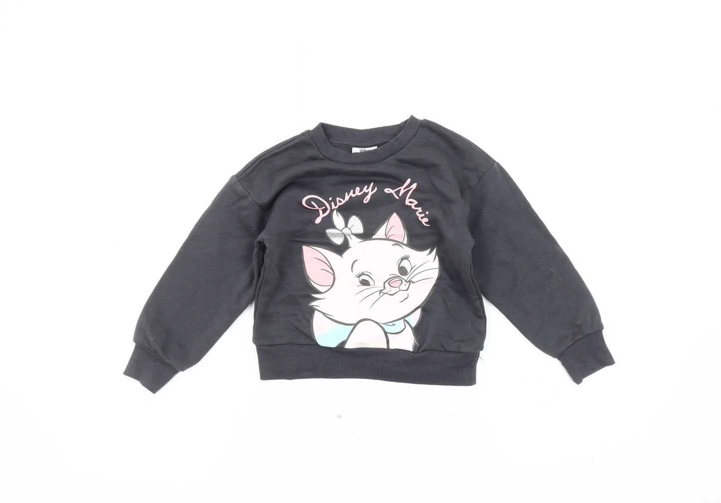 Disney Classics Girls Black Marie Sweatshirt 3-4 Years