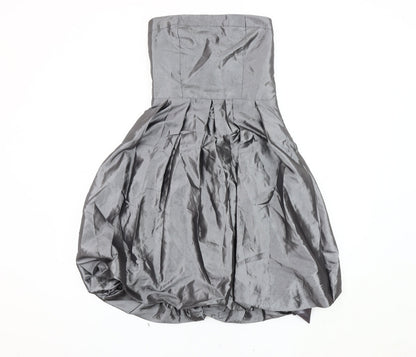 Miso Women's Grey A-Line Strapless Party Dress