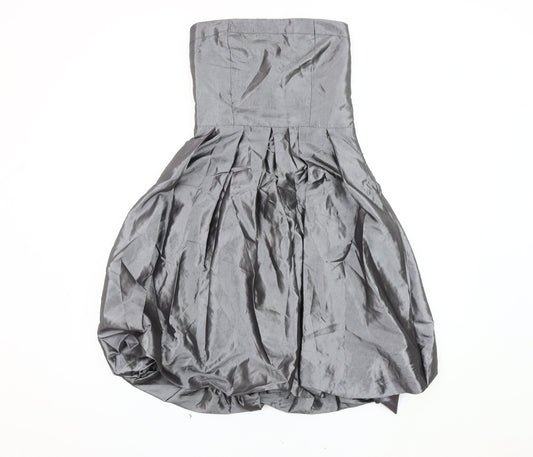 Miso Women's Grey A-Line Strapless Party Dress