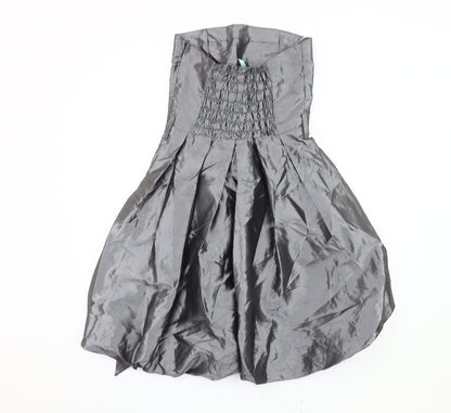 Miso Women's Grey A-Line Strapless Party Dress