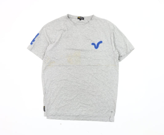 Voi Jeans Men's Grey T-Shirt Short Sleeve Large