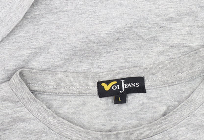 Voi Jeans Men's Grey T-Shirt Short Sleeve Large