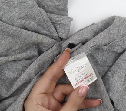 Voi Jeans Men's Grey T-Shirt Short Sleeve Large