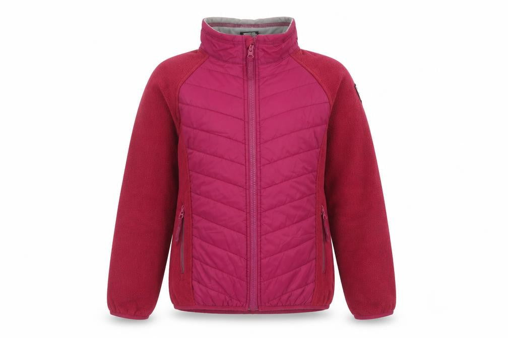 Front view of Trespass girls’ red puffer jacket - 9-10 years