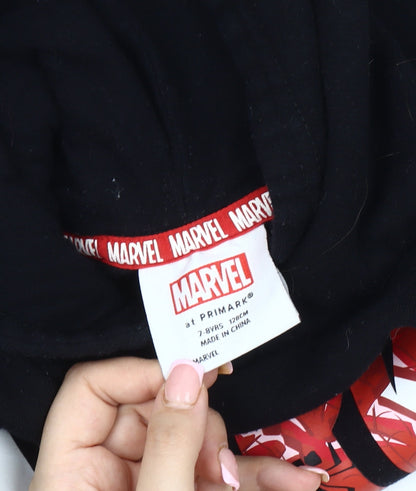 Marvel Boys Black Spiderman Hoodie, 7-8 Years, Pullover Style
