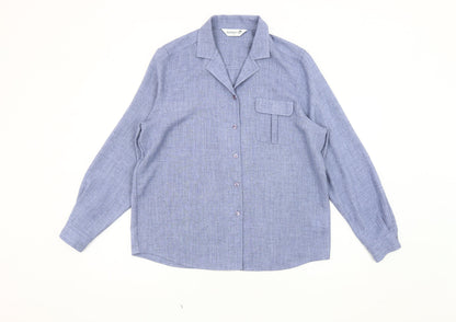 Jumper Women's Blue Button-Up Shirt, Size 14, Long Sleeve