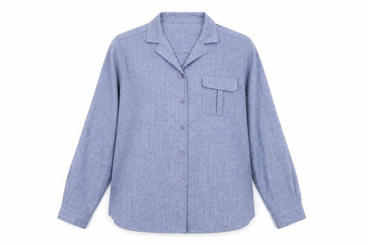 Jumper Women's Blue Button-Up Shirt, Size 14, Long Sleeve