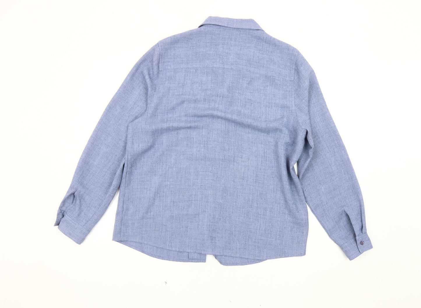 Jumper Women's Blue Button-Up Shirt, Size 14, Long Sleeve