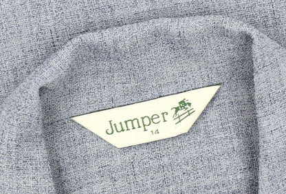 Jumper Women's Blue Button-Up Shirt, Size 14, Long Sleeve