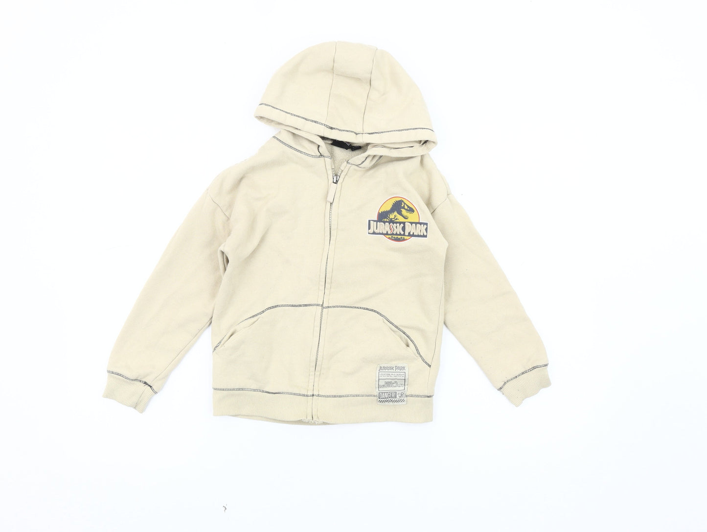 Beige Boys Jurassic Park Hooded Jacket Size 6-7