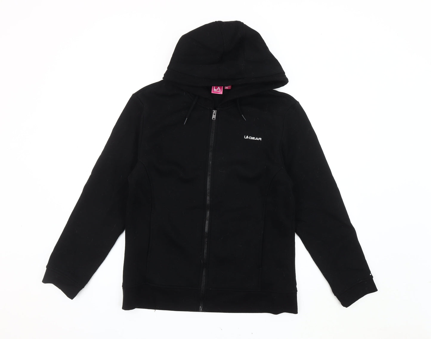 LA Gear Women's Black Full Zip Hooded Jacket Size 16