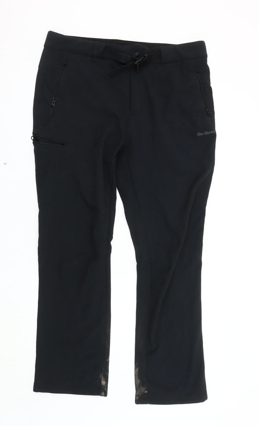 Peter Storm Men's Black Trousers L, Elastic Waist, Casual
