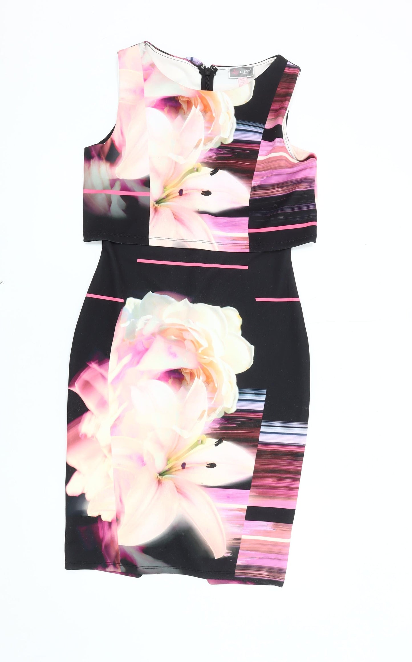 Lipsy Women's Floral Bodycon Dress, Multicoloured, Size 12