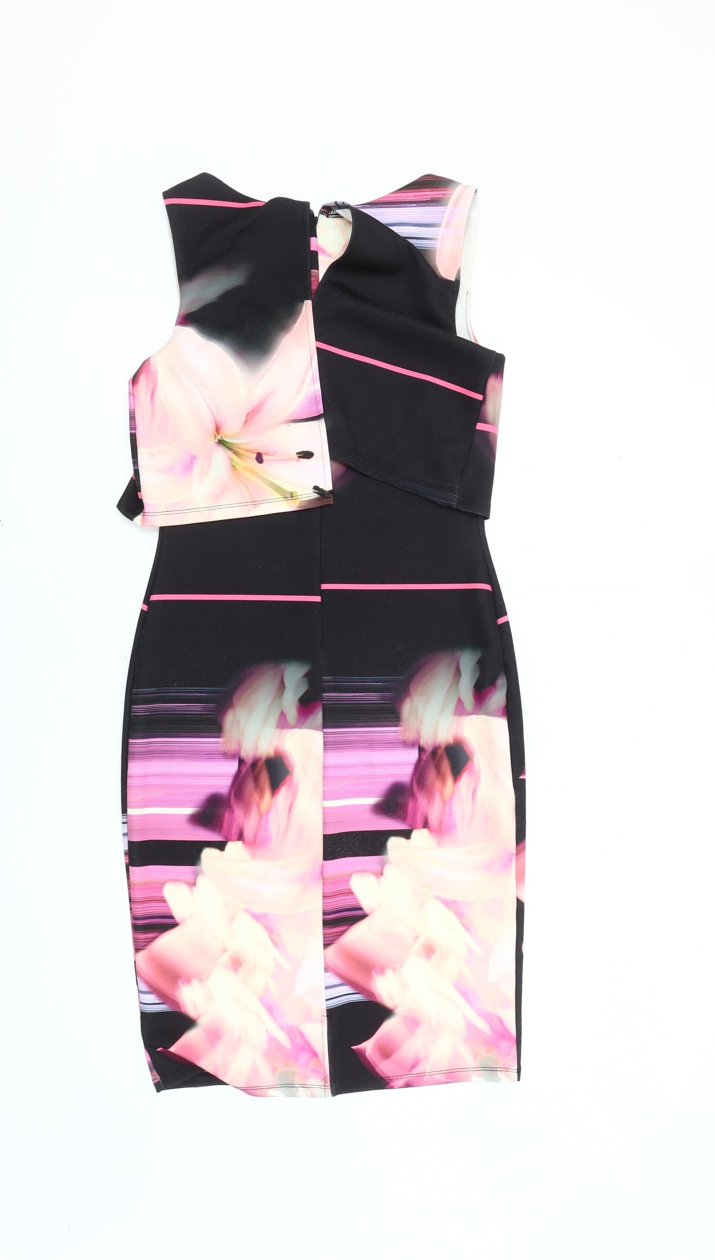 Lipsy Women's Floral Bodycon Dress, Multicoloured, Size 12