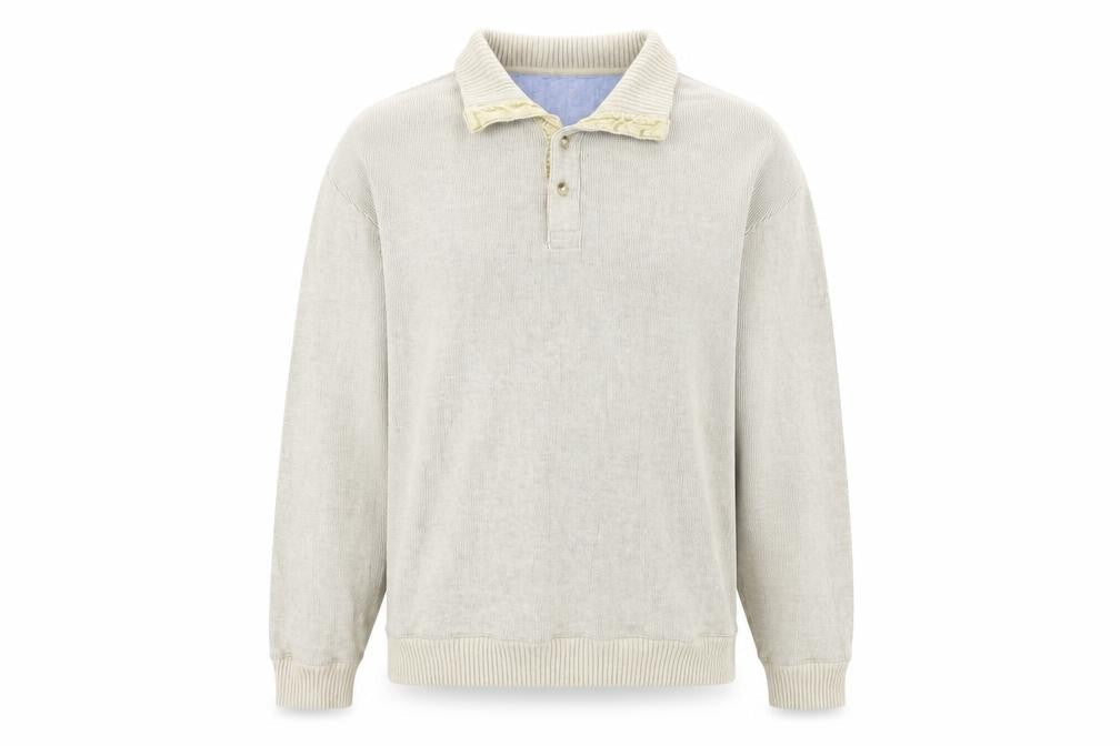 Mens UK Size L Marks and Spencer Beige Henley Jumper