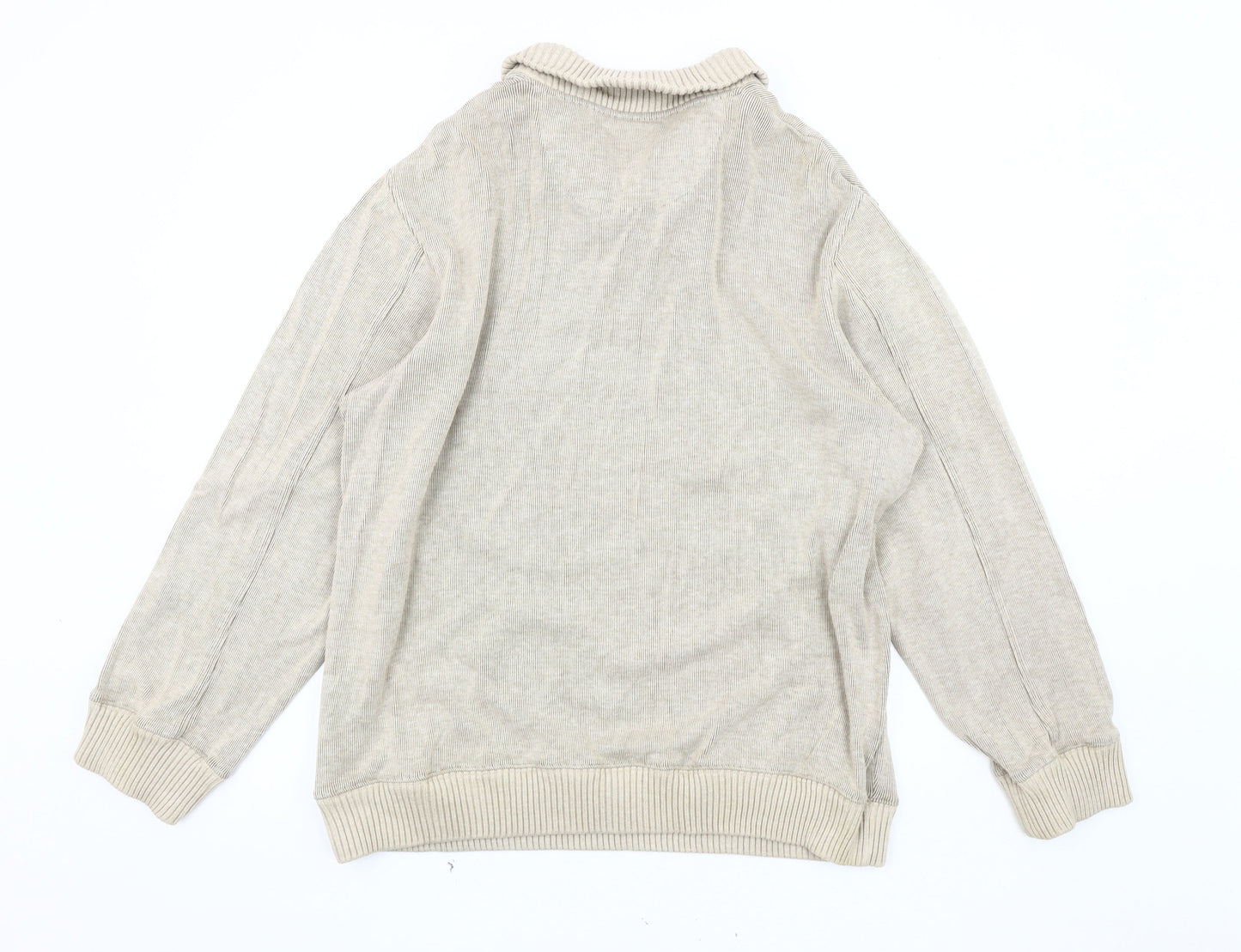 Marks and Spencer Men's Beige Henley Jumper L