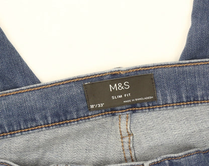 Marks and Spencer Men's Blue Slim Fit Jeans Size 38