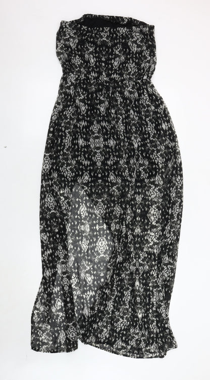 Stradivarius Women's Black Geometric Strapless Dress M