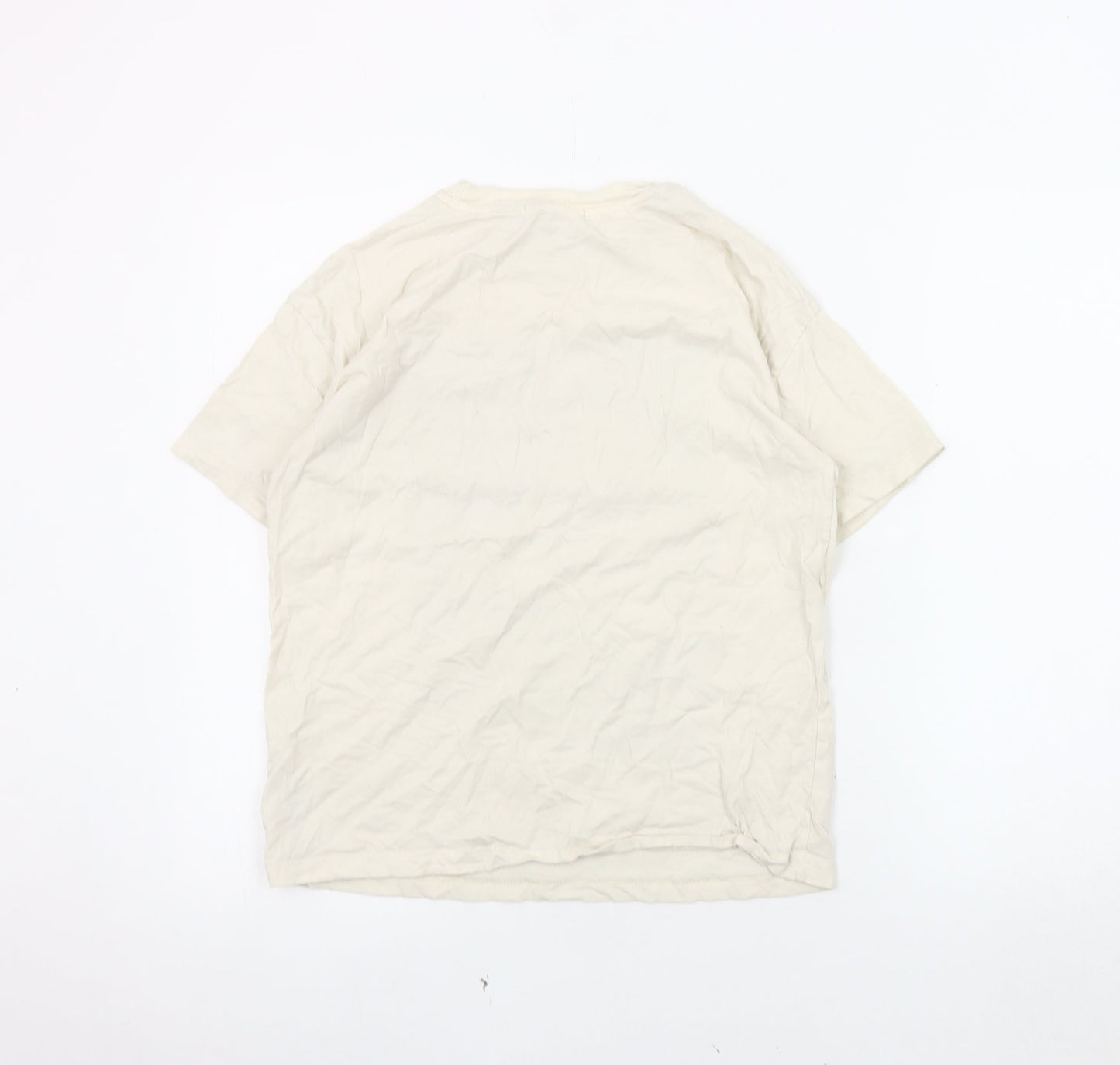 Unisex Adults UK Size S Pull & Bear Beige  T-Shirt