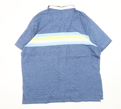 Maine New England Men's 2XL Blue Striped Polo Shirt
