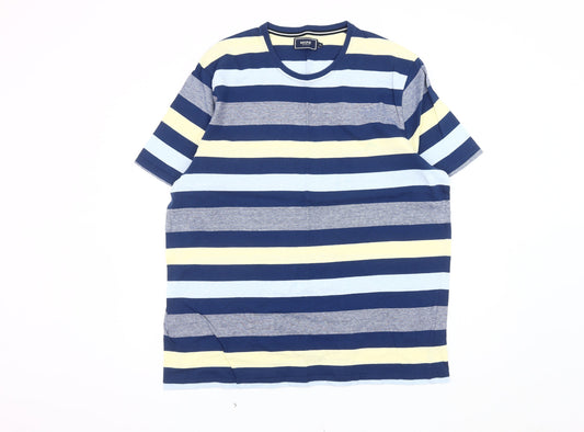 Maine New England Men's Blue Striped T-Shirt 2XL