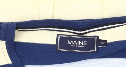 Maine New England Men's Blue Striped T-Shirt 2XL
