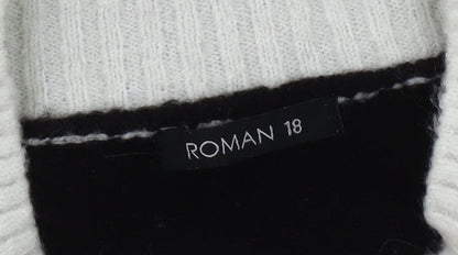 Womens UK Size 18 Roman Black Pullover Jumper