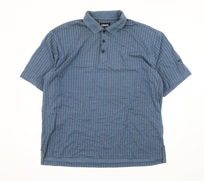 Ashworth Men's Blue Geometric Polo Shirt XL