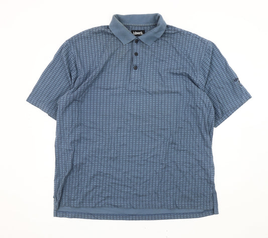 Ashworth Men's Blue Geometric Polo Shirt XL