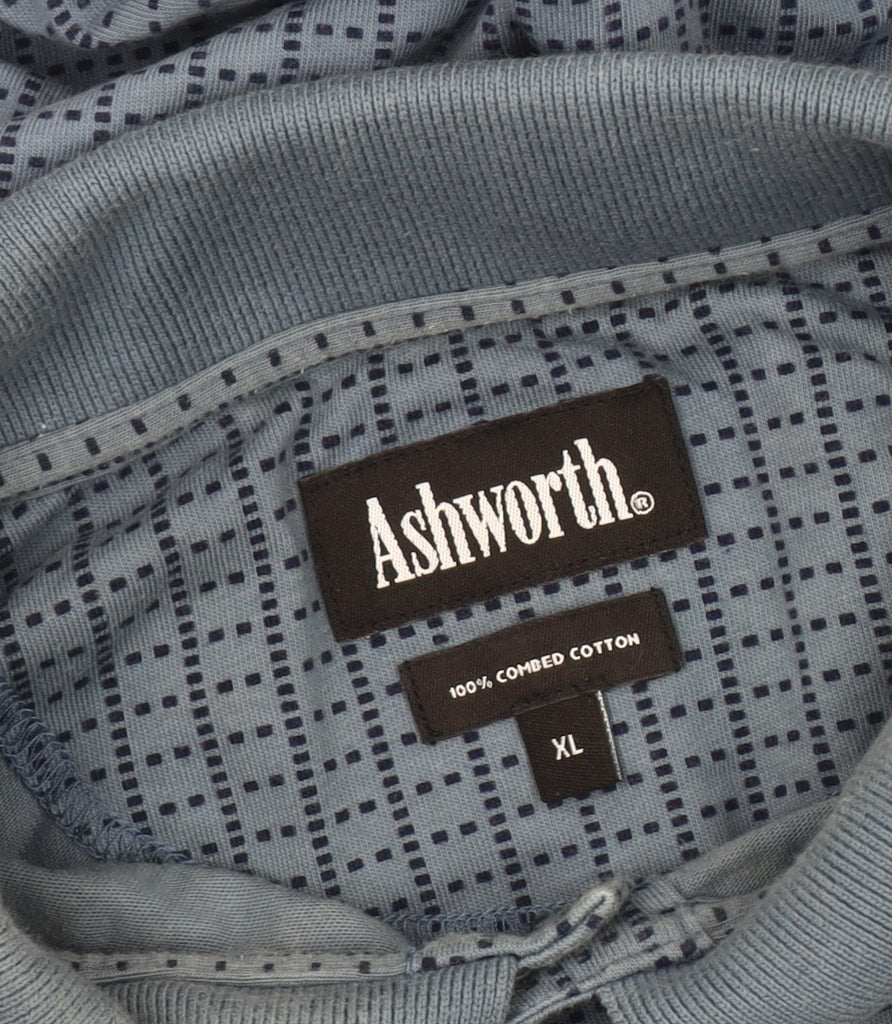 Ashworth Men's Blue Geometric Polo Shirt XL