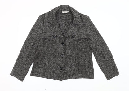 Isle Women's Grey Tweed Blazer Jacket Size 16