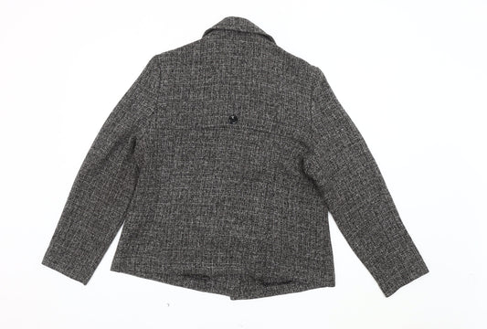 Isle Women's Grey Tweed Blazer Jacket Size 16