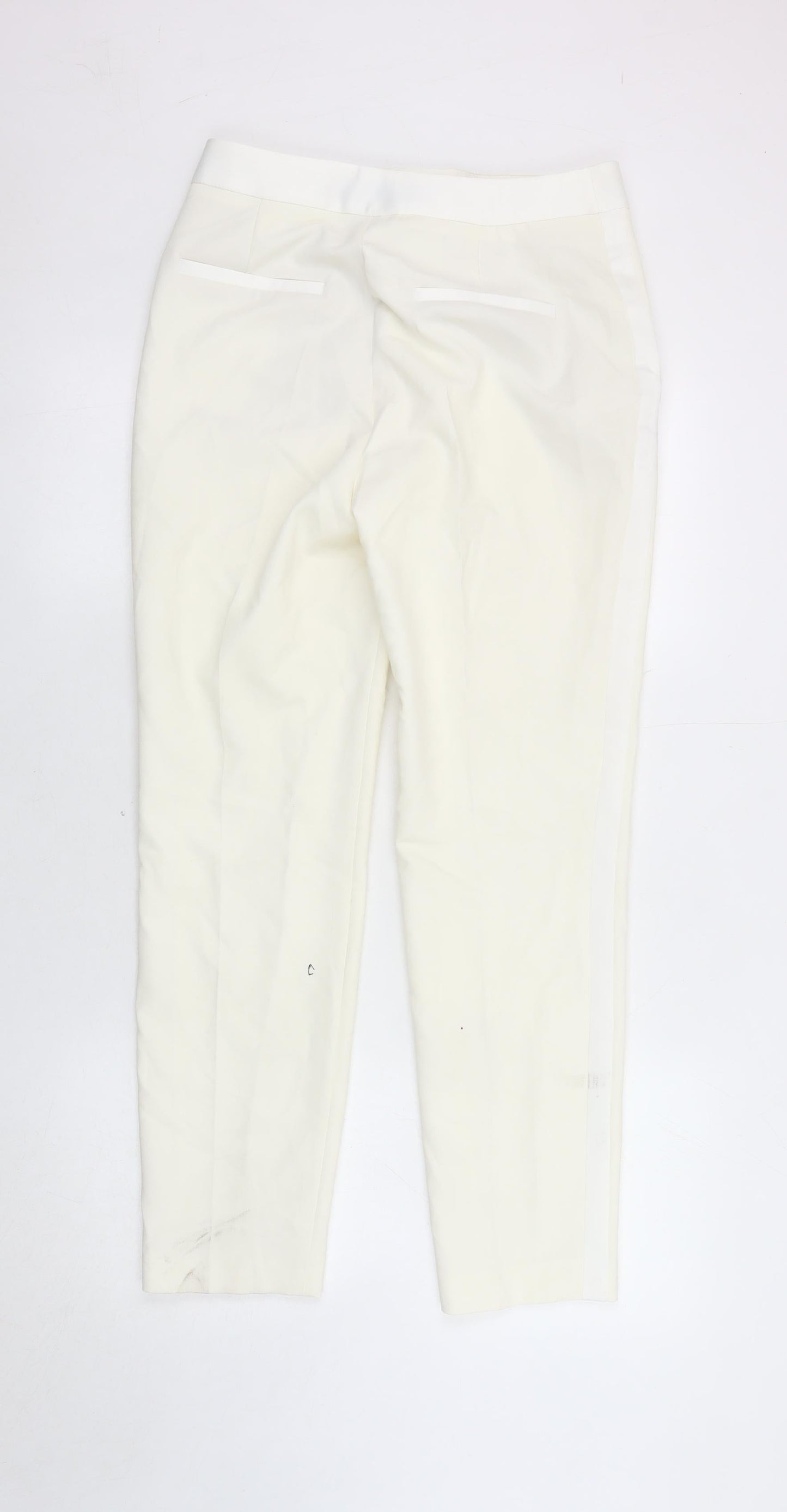 Womens UK Size S Zara Regular Fit Casual Workwear Ivory Trousers