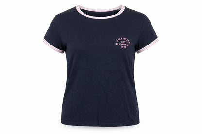 Womens UK Size 14 Jack Wills Blue Ringer T-Shirt