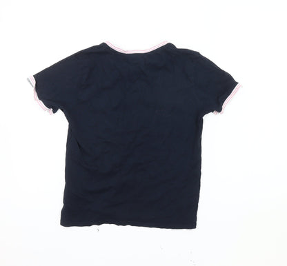 Jack Wills Women Blue Ringer T-Shirt Size 14
