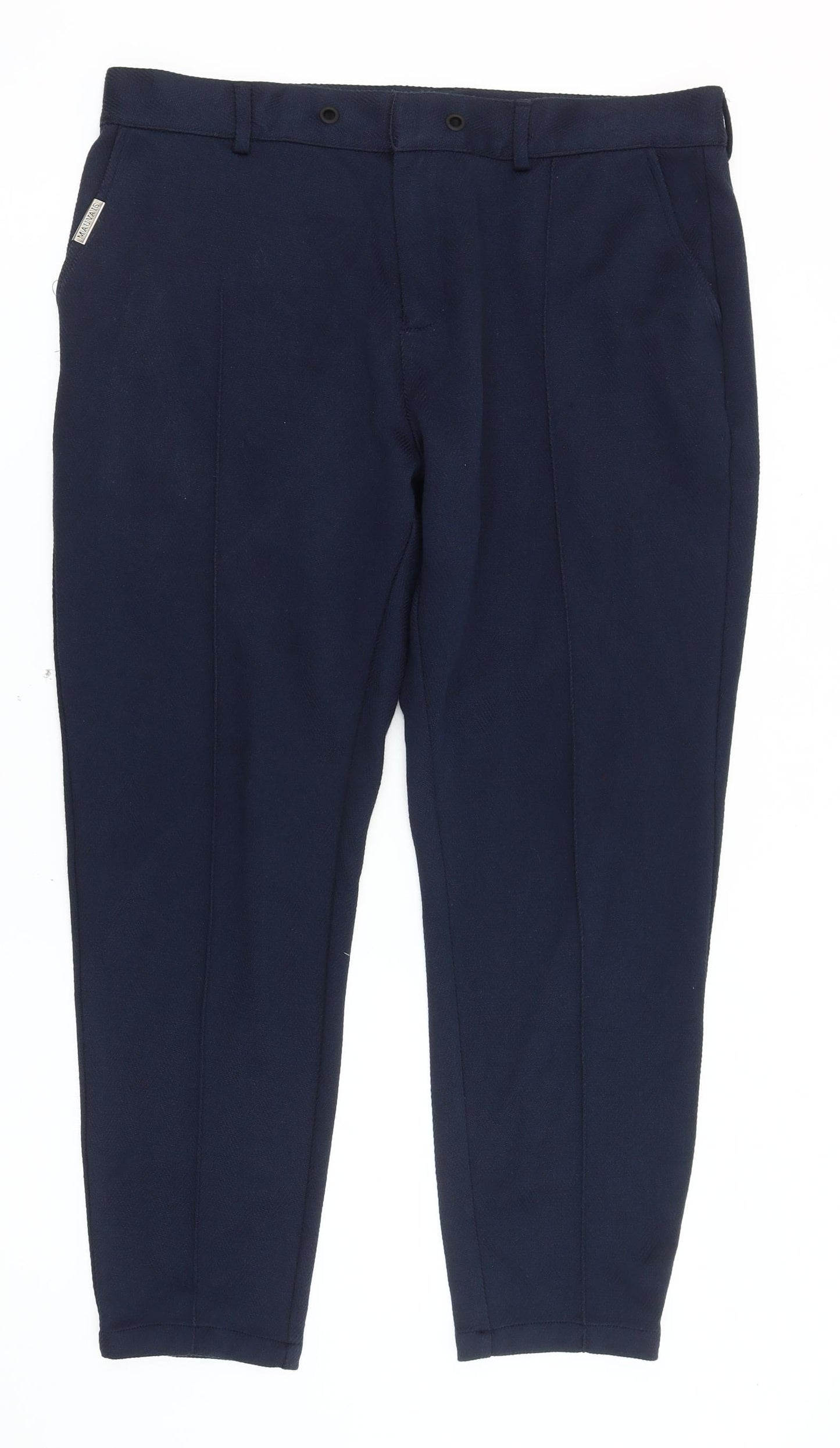 Mauvais Women's Blue Straight Trousers Size 8