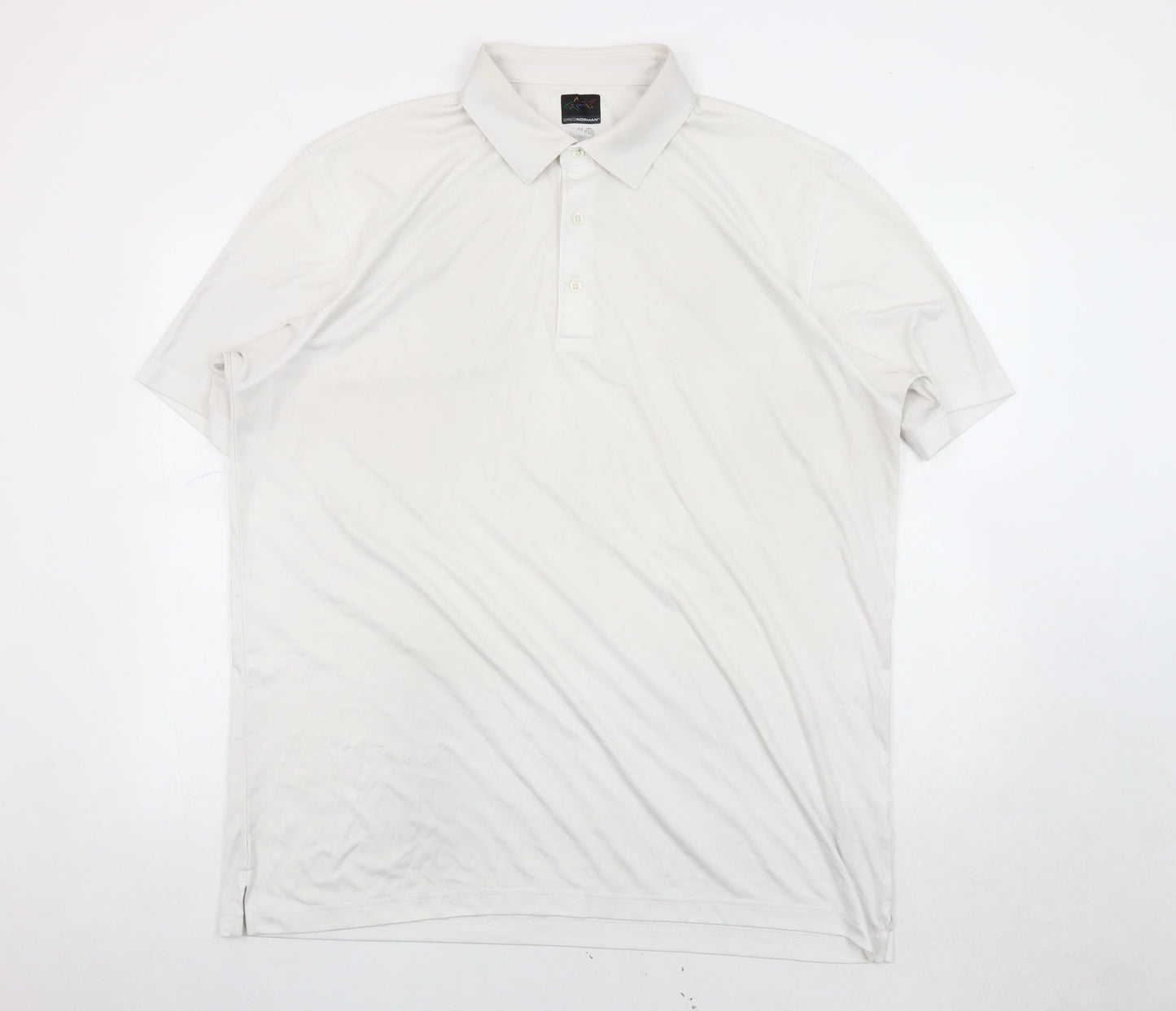 Greg Norman Men's White 2XL Polo Shirt Short Sleeve