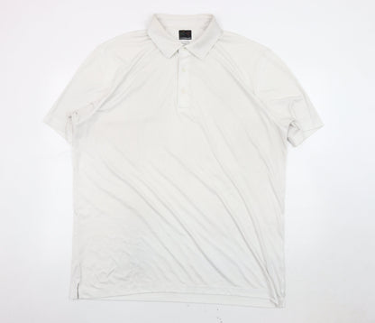 Greg Norman Men's White 2XL Polo Shirt Short Sleeve