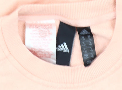 Adidas Girls Pink Pullover Sweatshirt 2-3 Years Logo Crew Neck