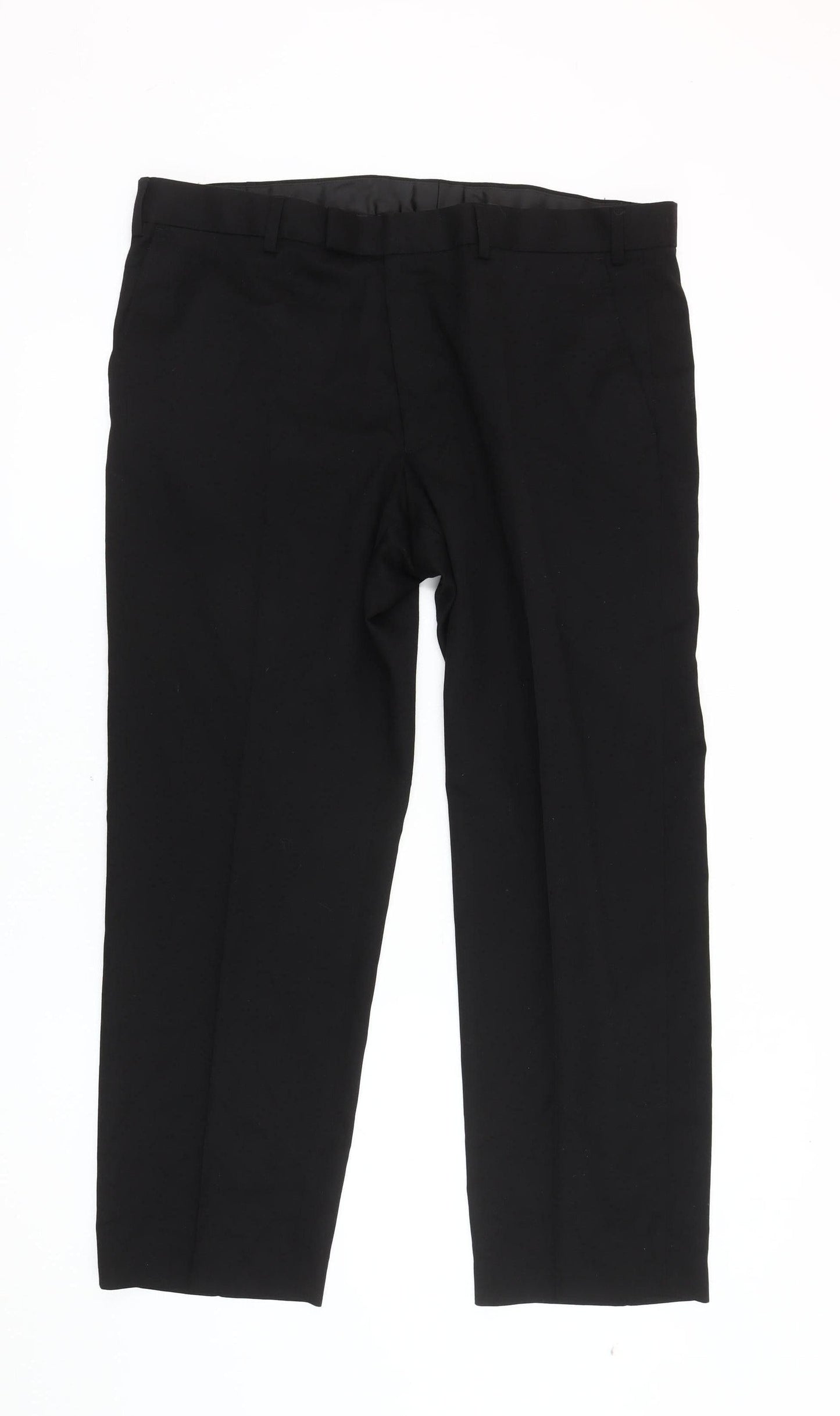 Marks and Spencer Men's Black Regular Fit Trousers Size 32