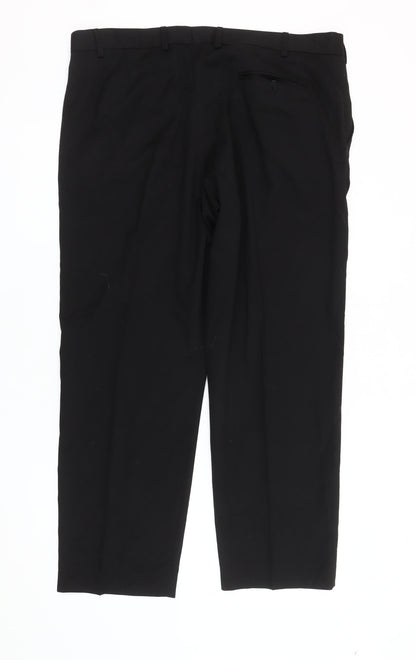 Marks and Spencer Men's Black Regular Fit Trousers Size 32