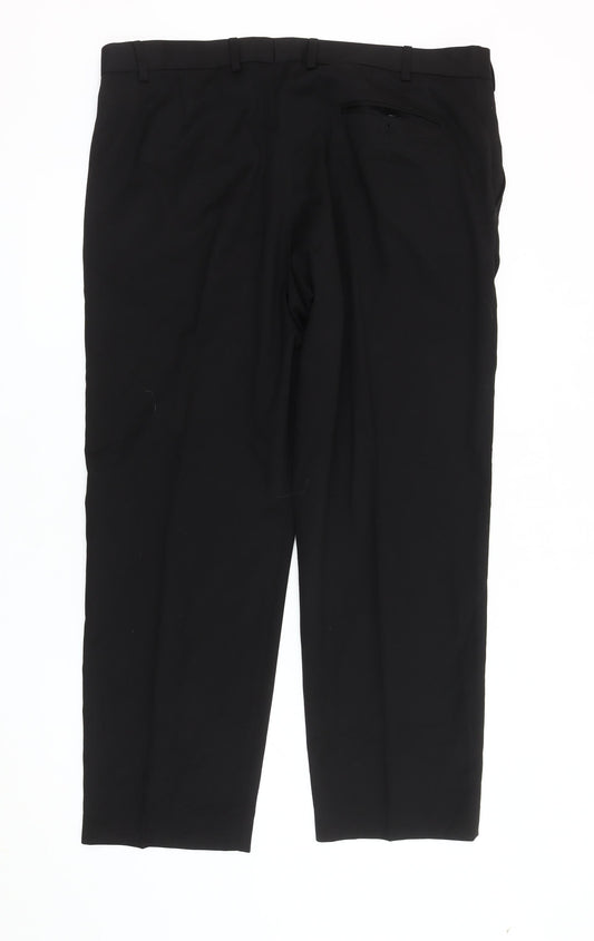 Marks and Spencer Men's Black Regular Fit Trousers Size 32