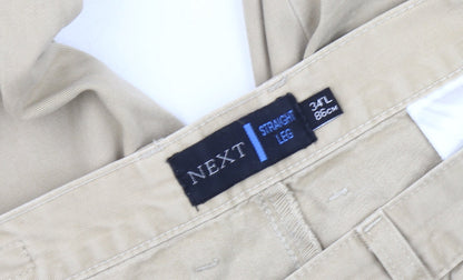 Next Men's Beige Chino Trousers, Size 34L