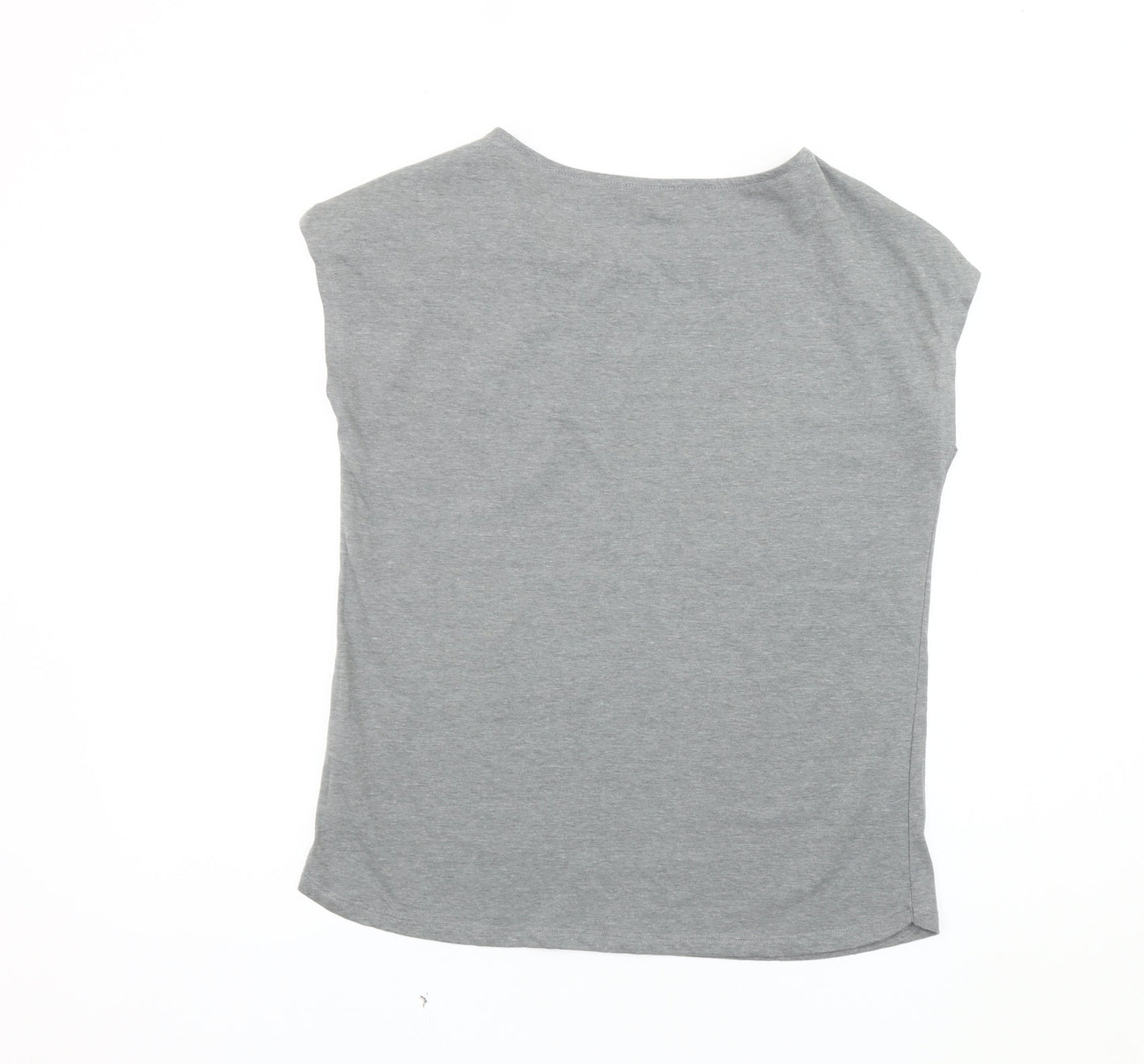 Womens UK Size 12 Warehouse Grey Basic T-Shirt