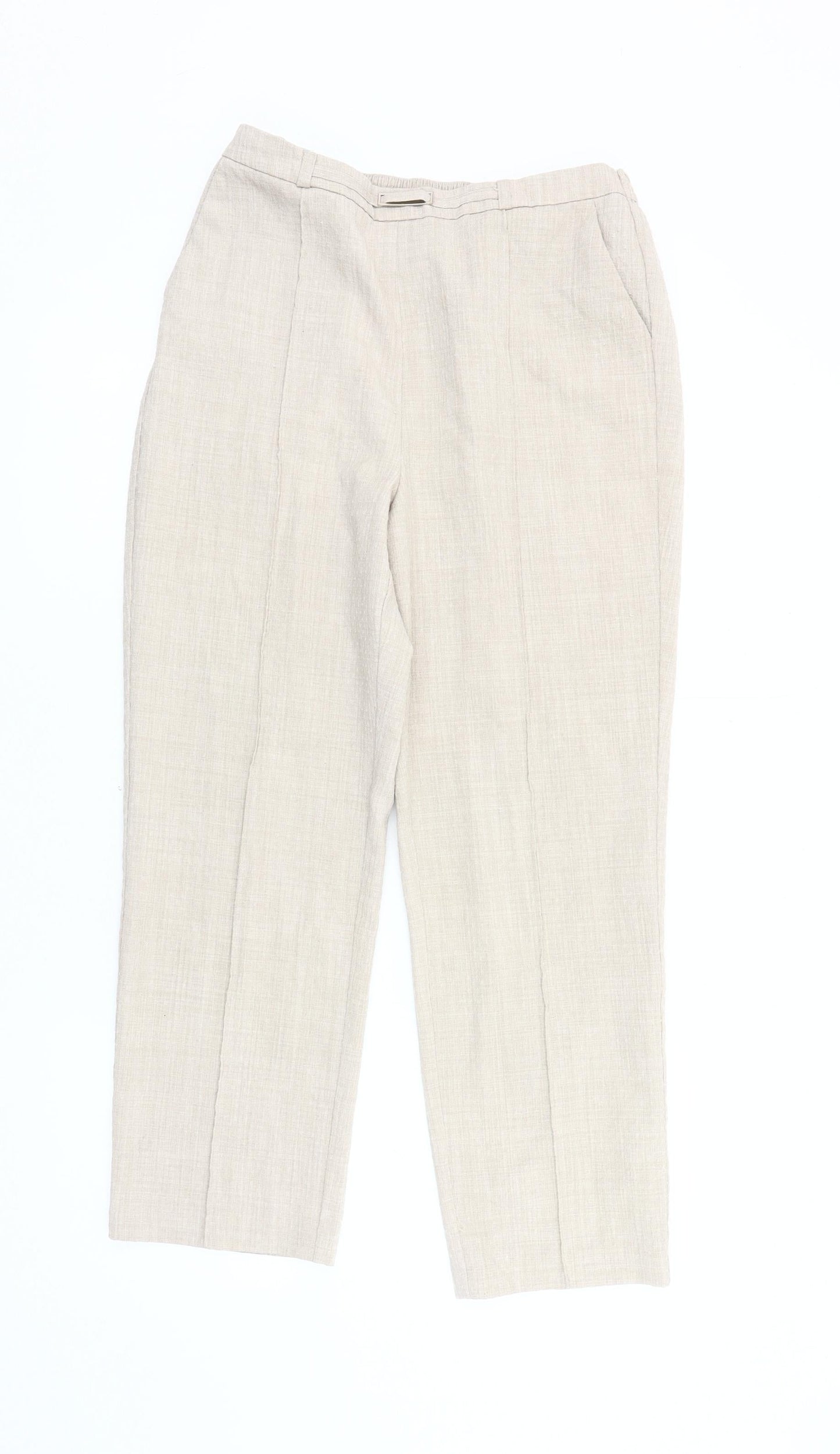 Womens UK Size 12 Honor Millburn Regular Fit Casual Beige Trousers