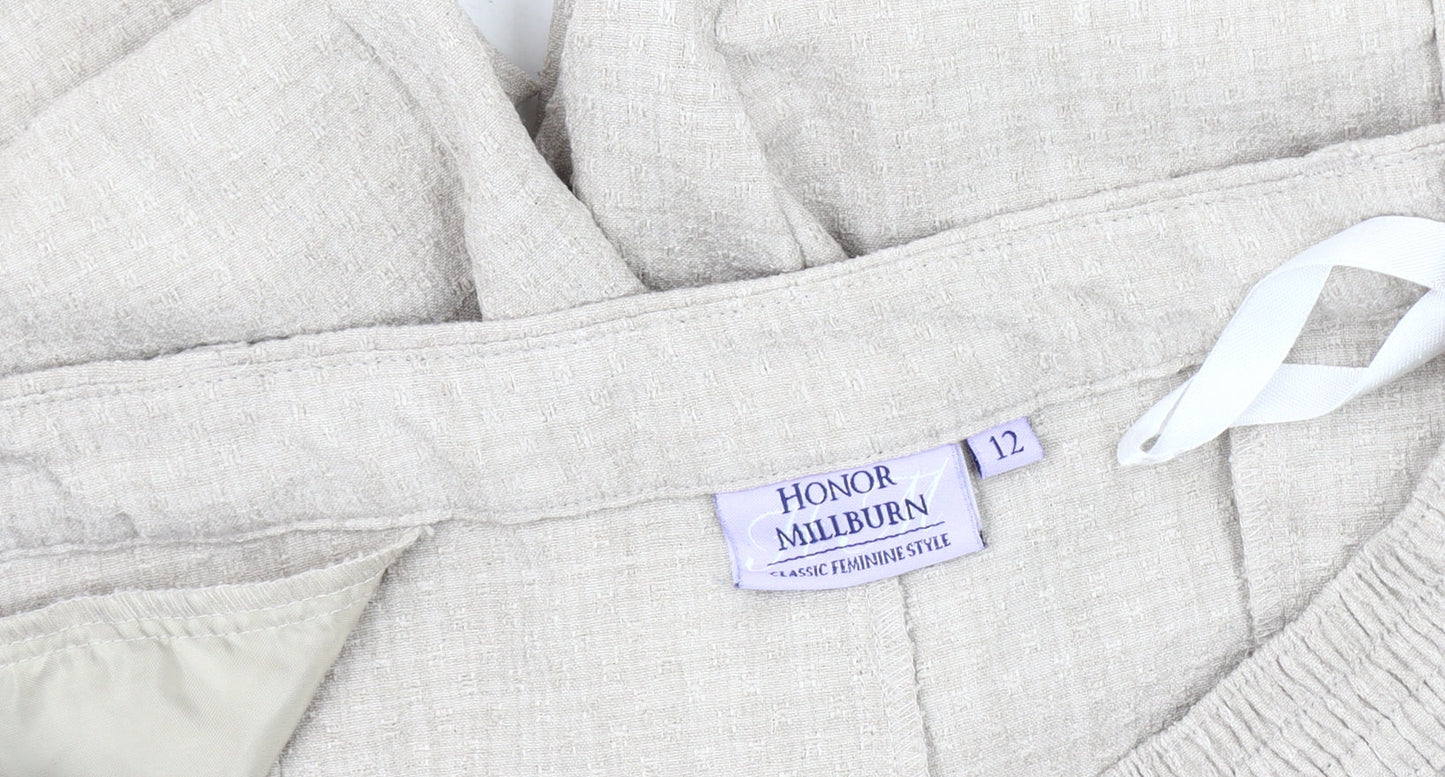 Womens UK Size 12 Honor Millburn Regular Fit Casual Beige Trousers