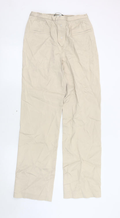 Womens UK Size 24 Zara Relaxed Fit Casual Travel Beige Trousers