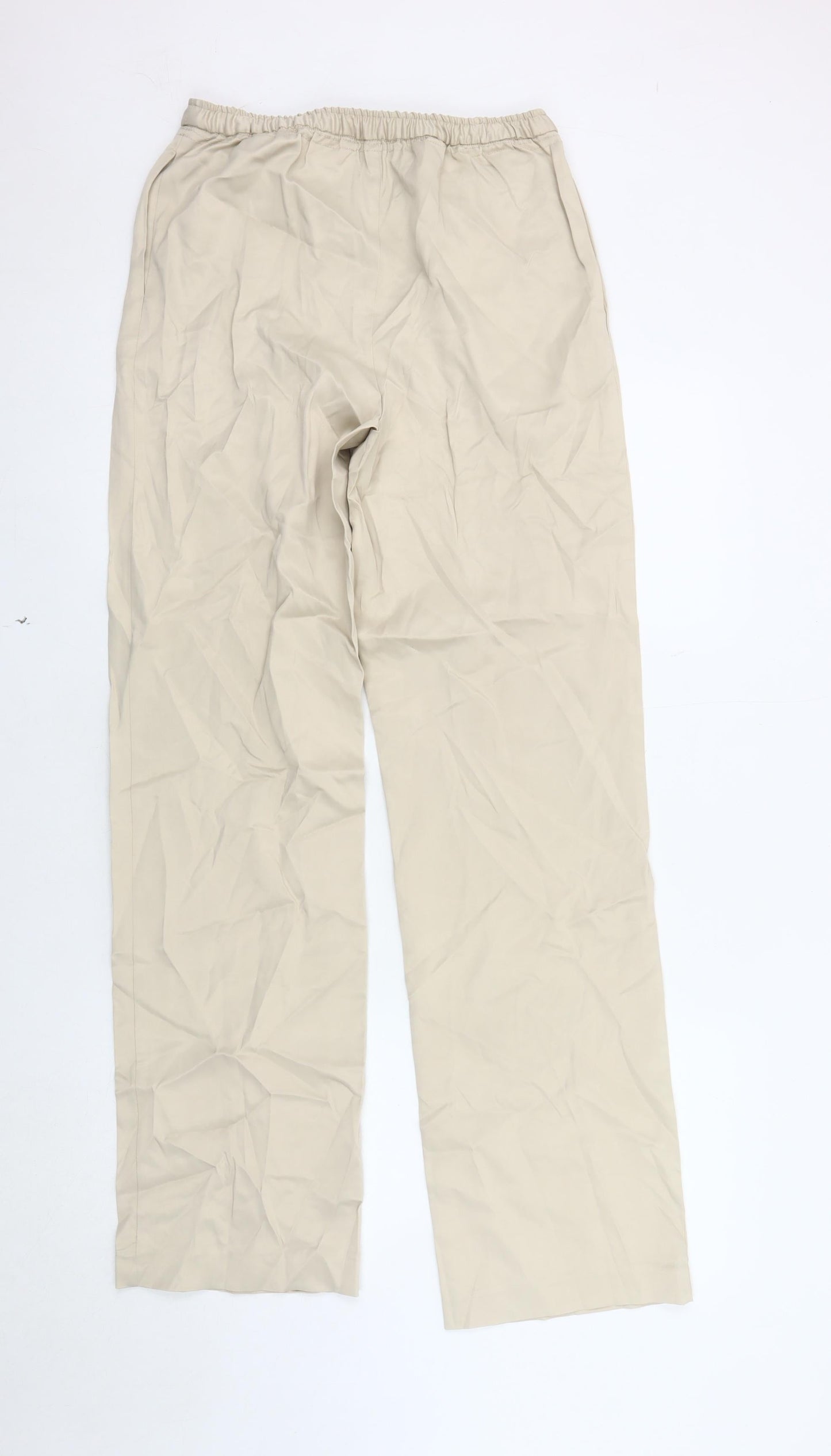 Womens UK Size 24 Zara Relaxed Fit Casual Travel Beige Trousers