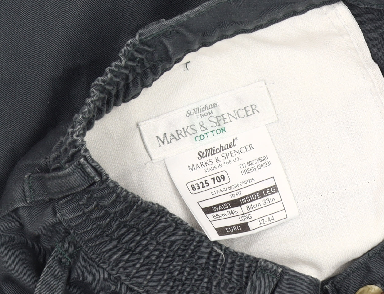 Marks and Spencer Men's Green Trousers L Casual